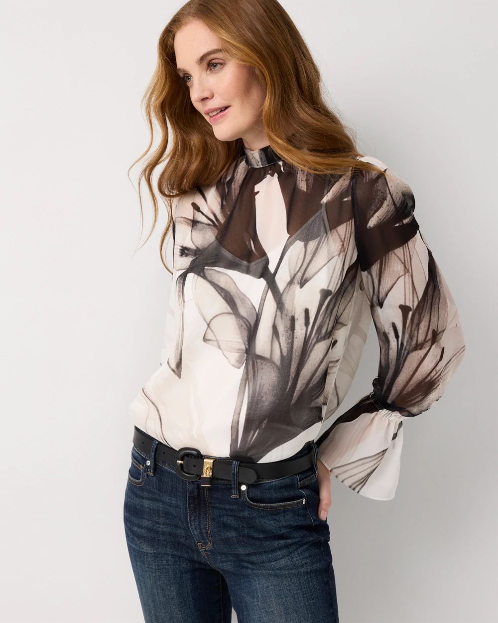 Tie-Back Chiffon Blouse | White House Black Market